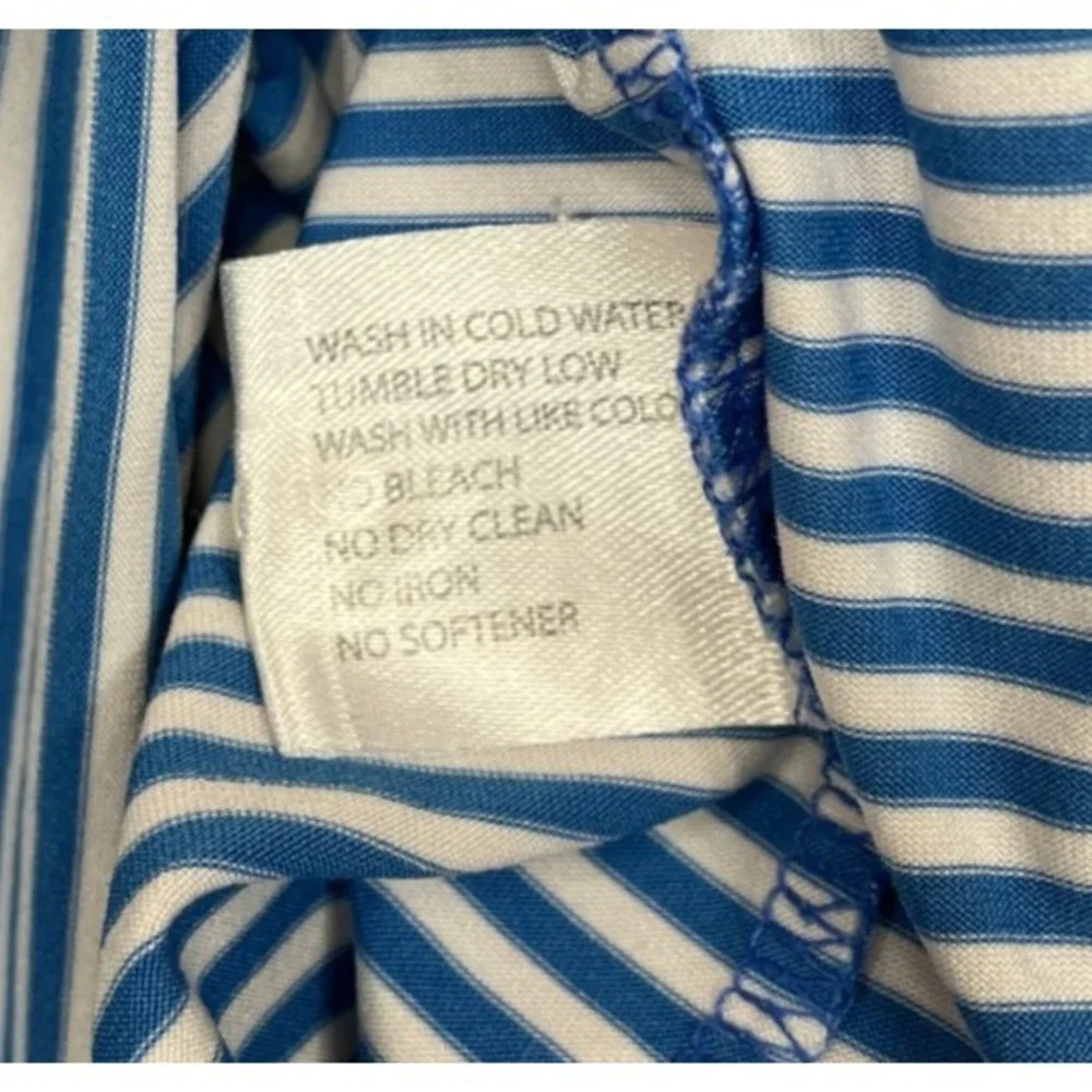 Rhoback Striped Polo Shirt Blue White Medium